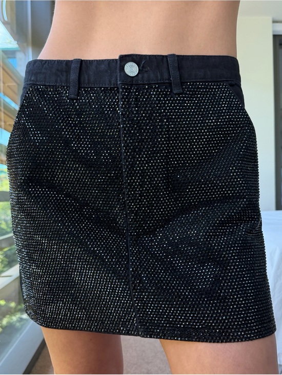 Frame Denim Dresses & Skirts - Frame Denim Black Rhinestone Mini Skirt